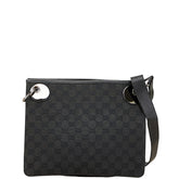 グッチ GGキャンバス ショルダーバッグ 120841 ブラック キャンバス レザー レディース GUCCI 【中古】